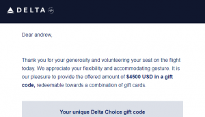 Delta Alternative Voucher Redemptions – pretty much as good as money?